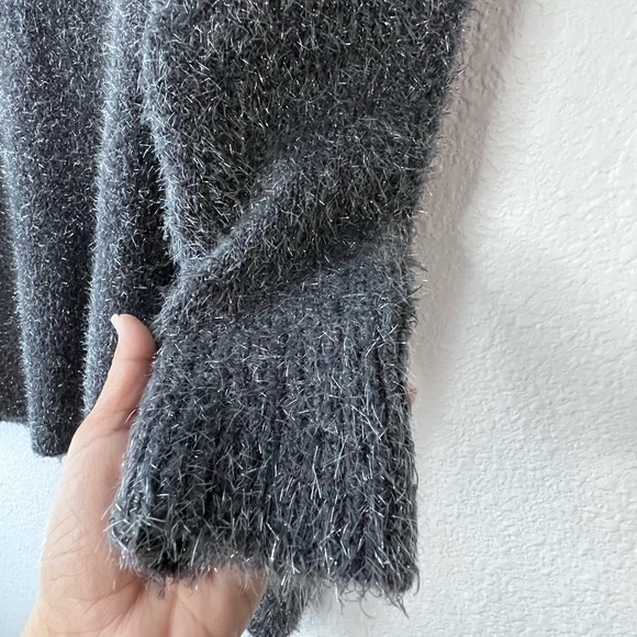 LANE BRYANT Long Sleeve Open Eye Lash Grey/Silver Sweater Cardigan Size 14/16 - Picture 7 of 9